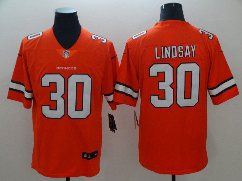 Men Denver Broncos 30 Lindsay Orange Nike Vapor Untouchable Limited Playe NFL Jerseys